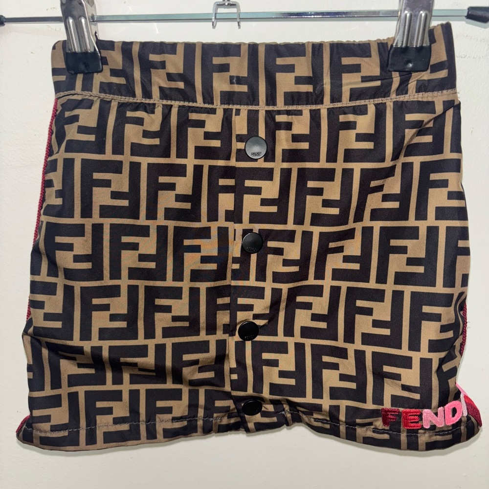 Fendi Brown and Black Logo Skirt